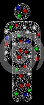 Bright Mesh 2D Man with Light Spots