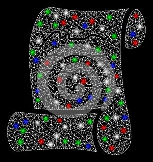 Bright Mesh 2D Script Roll with Flash Spots