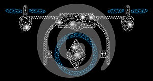 Bright Mesh 2D Ethereum Copter with Flare Spots