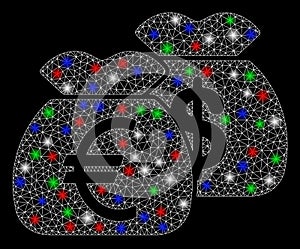 Bright Mesh Wire Frame Funds with Flare Spots