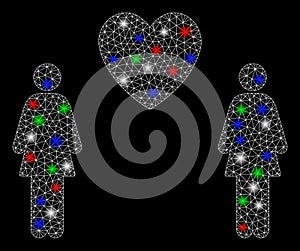 Bright Mesh Carcass Lesbi Love Pair with Flash Spots