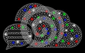 Bright Mesh Wire Frame Message with Flash Spots