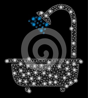 Bright Mesh Network Bath Shower with Light Spots