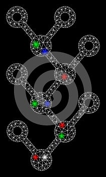 Bright Mesh Network Binary Tree with Flash Spots