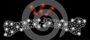 Bright Mesh Network Broken Bone with Flare Spots