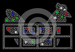 Bright Mesh Network Chicken Cage with Flare Spots