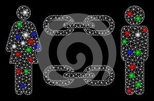 Bright Mesh Network Family Chains with Flare Spots