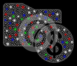 Bright Mesh Network Financial Folder with Flash Spots