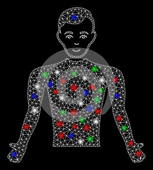 Bright Mesh Network Guy Body with Light Spots