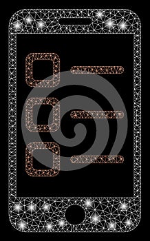 Bright Mesh Network Mobile List with Light Spots