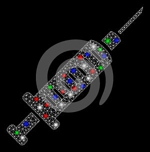 Bright Mesh Network Syringe with Flash Spots