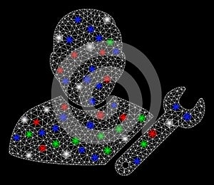 Bright Mesh Network User Customize Wrench with Flash Spots