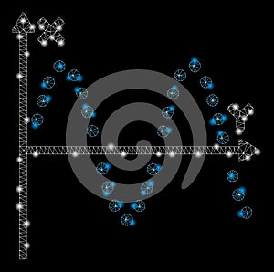 Glossy Mesh Network Sine Plot with Flare Spots