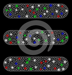 Bright Mesh Wire Frame Stack with Flare Spots