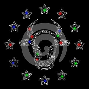 Bright Mesh Carcass Starred Bull with Flash Spots