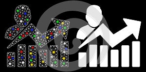 Bright Mesh Carcass User Chart Icon with Flash Spots