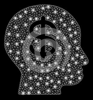 Bright Mesh Wire Frame Business Idea with Light Spots