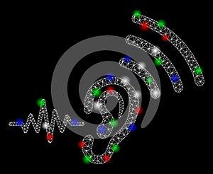 Bright Mesh Wire Frame Listen and Transmit with Flash Spots