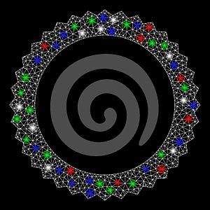 Bright Mesh Wire Frame Rosette Seal Frame with Flash Spots