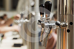 Bright metal beer tap