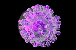 Bright model of harmful cell virus closeup isolated on a homogeneous background coronavirus covid 19