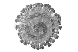 Bright model of harmful cell virus closeup isolated on a homogeneous background coronavirus covid 19