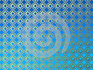 Modern arab pattern over blue background
