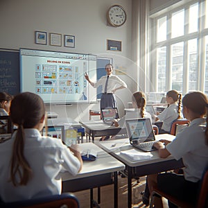 Modern Classroom with Interactive Learning