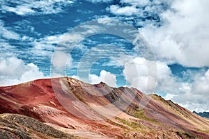 Bright mountain range in the Andes