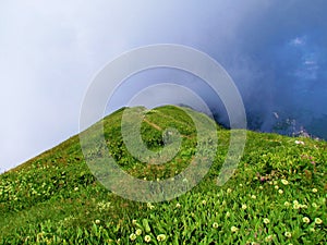 Bright mountain ridge at Crna prst photo
