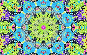 Bright multi-colored mosaic pattern
