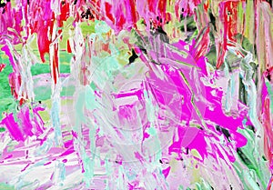 Bright multi-colored painting, contemporary art. Gouache acrylic tempera paint, abstract texture hand drawn gradient background