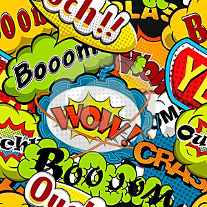 Bright and multicolored Comics Speech Bubbles Seamless Pattern