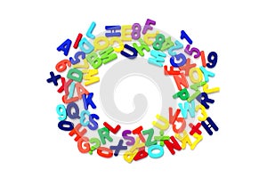 Bright multicolored letters, english alphabet, isolated