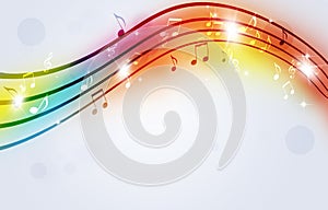 Bright Music Notes Multicolor Background