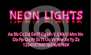 Bright Neon Alphabet Letters