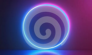 Neon Circle Light Abstract Background