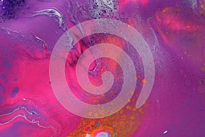 Bright, neon pink and purple abstract painting for backgrounds.