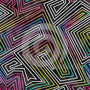 Bright neon seamless pattern