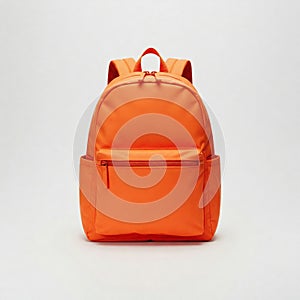 Orange backpack isolated on a white background. 3d render image.