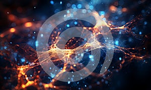 Bright Orange and Blue Light in Computer Generated Image