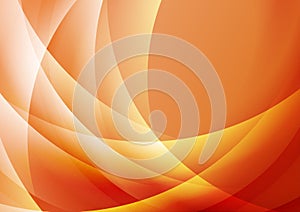 Bright orange glossy waves abstract elegant background