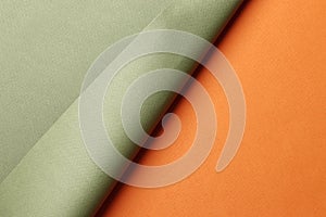 Bright orange and green abstract blank paper background