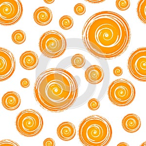 Bright orange grunge seamless pattern
