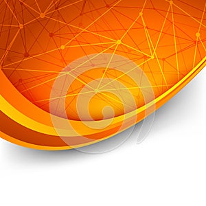 Bright orange intricacy molecule background