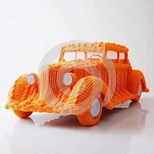 Bright Orange Knitted Car: A Unique Still Life Masterpiece