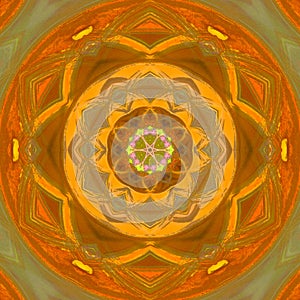 Bright orange mandala of abstract yoga svadhisthana chakra