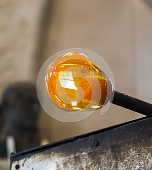 Bright Orange Molten Glass