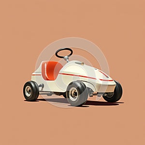 Modernist-inspired Toy Car Illustration On Beige Background photo