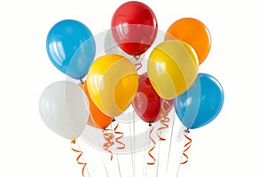 Bright Party Balloons on White